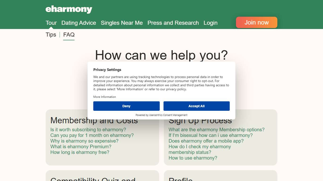 eharmony FAQ: The most important questions & answers